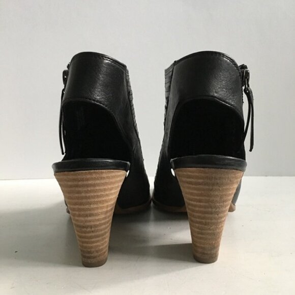 Paul Green Cayanne Peep Toe Black Sandal Booties - Picture 4 of 9